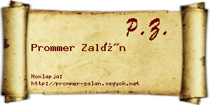 Prommer Zalán névjegykártya